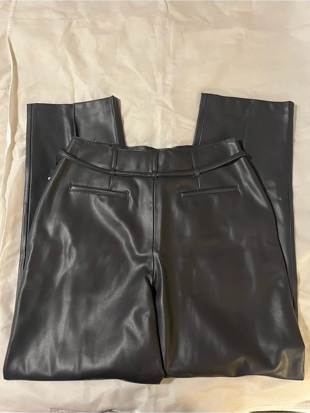 Nwt MAYSON the label Vegan Leather Pant in Black periscope 4 wide leg pleated